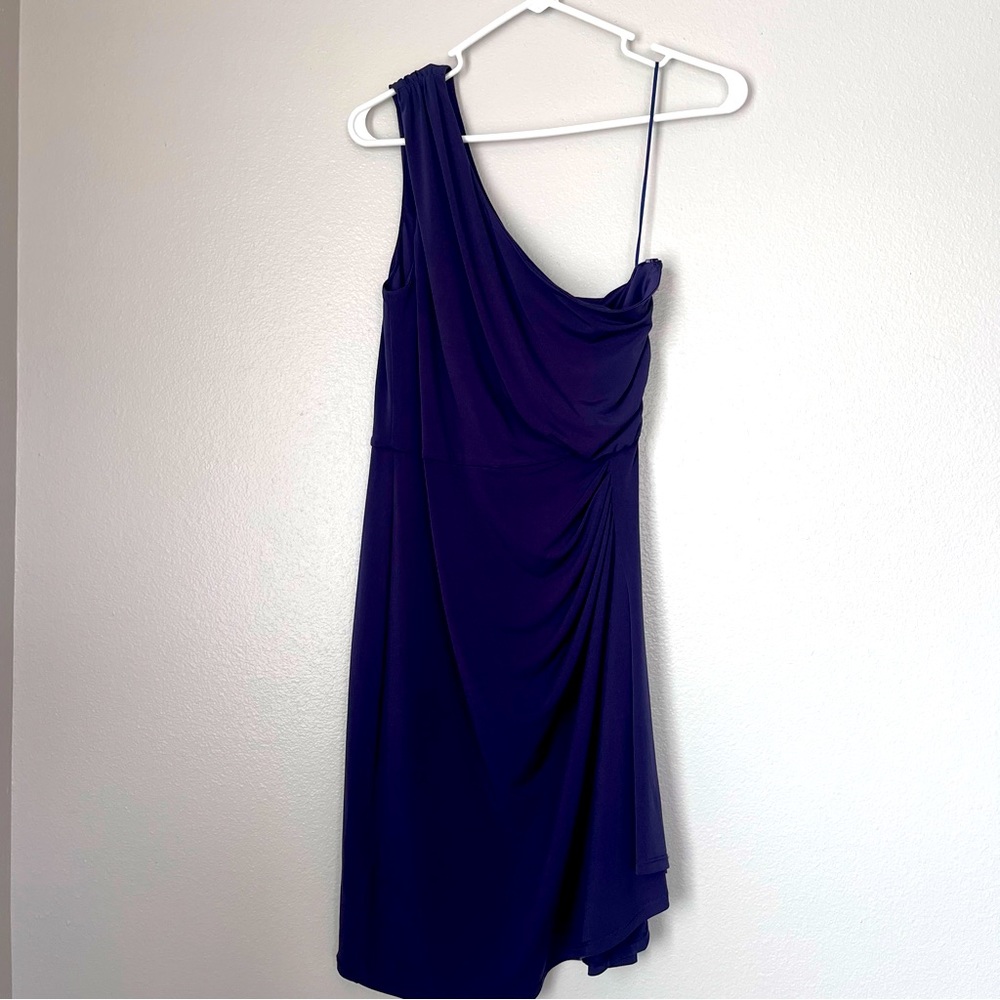 Max and Cleo Cocktail One Shoulder Formal Dress Purple Dark Night Size 6